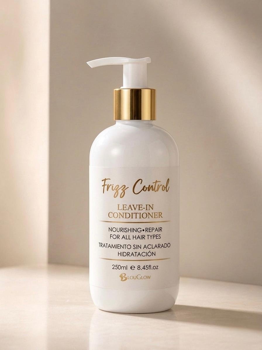 BlouGlow Frizz Control Leave-In Conditioner - Tratamiento Sin Aclarado, Nutrición y Reparación para Todo Tipo de Cabello 250ml